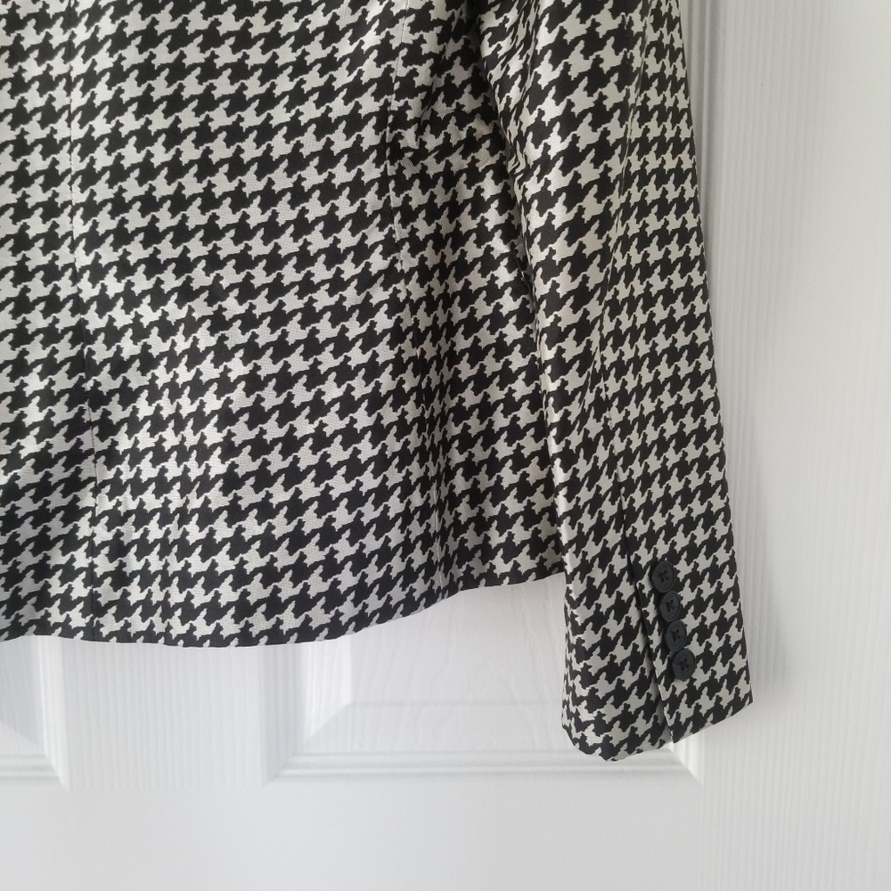 Ralph Lauren Silk Black & White Houndstooth Jacket - Picture 8 of 9